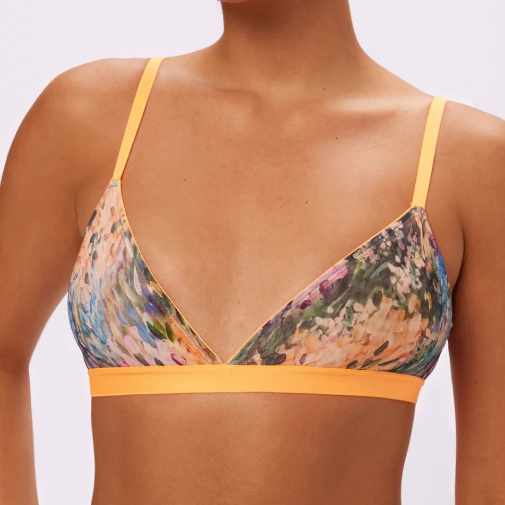 Parade watercolor silky mesh bra unworn original packaging